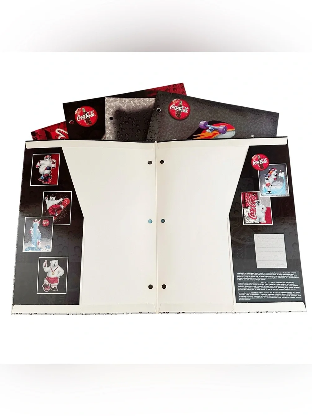 Coca-Cola Polar Bear Vintage 90s School Notebook Folders Lot of (5)
